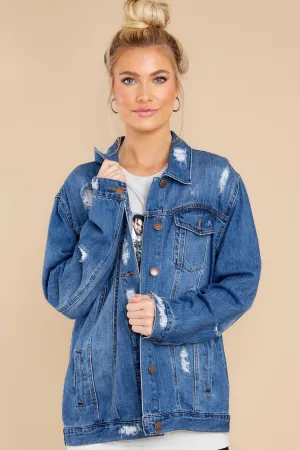 High Score Medium Wash Distressed Denim Jacket