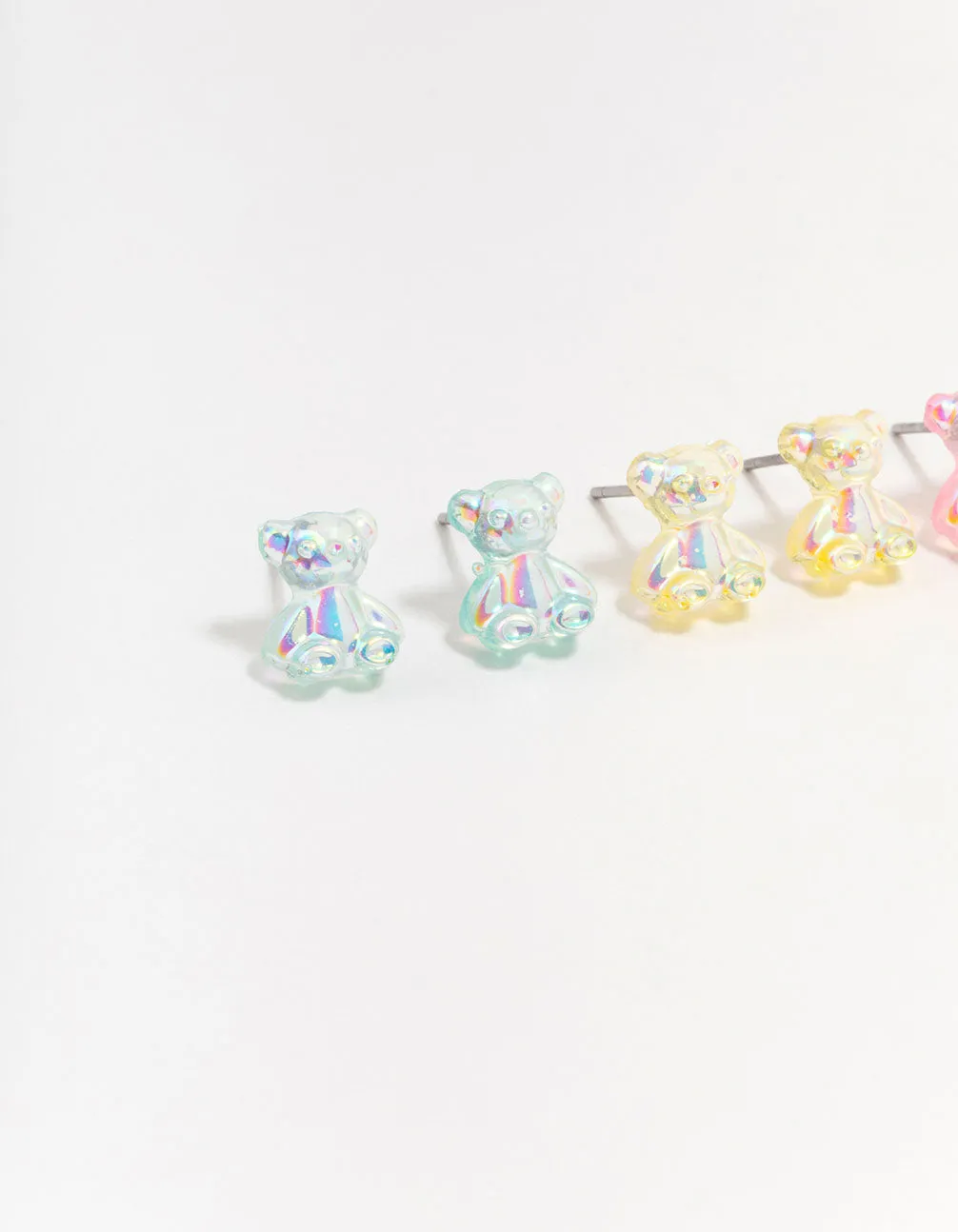 Holographic Teddy Stud Earrings 3-Pack