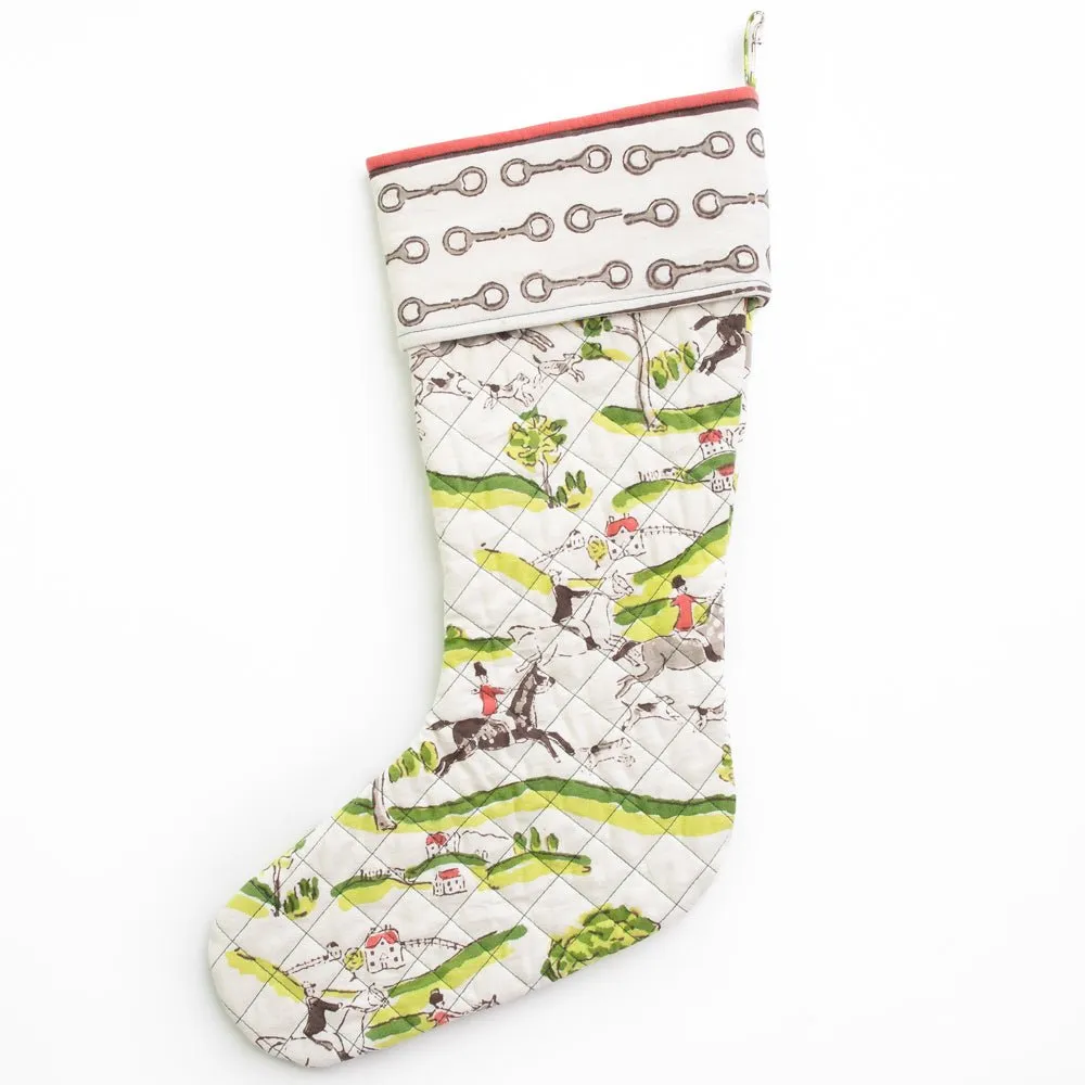 Hunt Scene Quilted Stocking