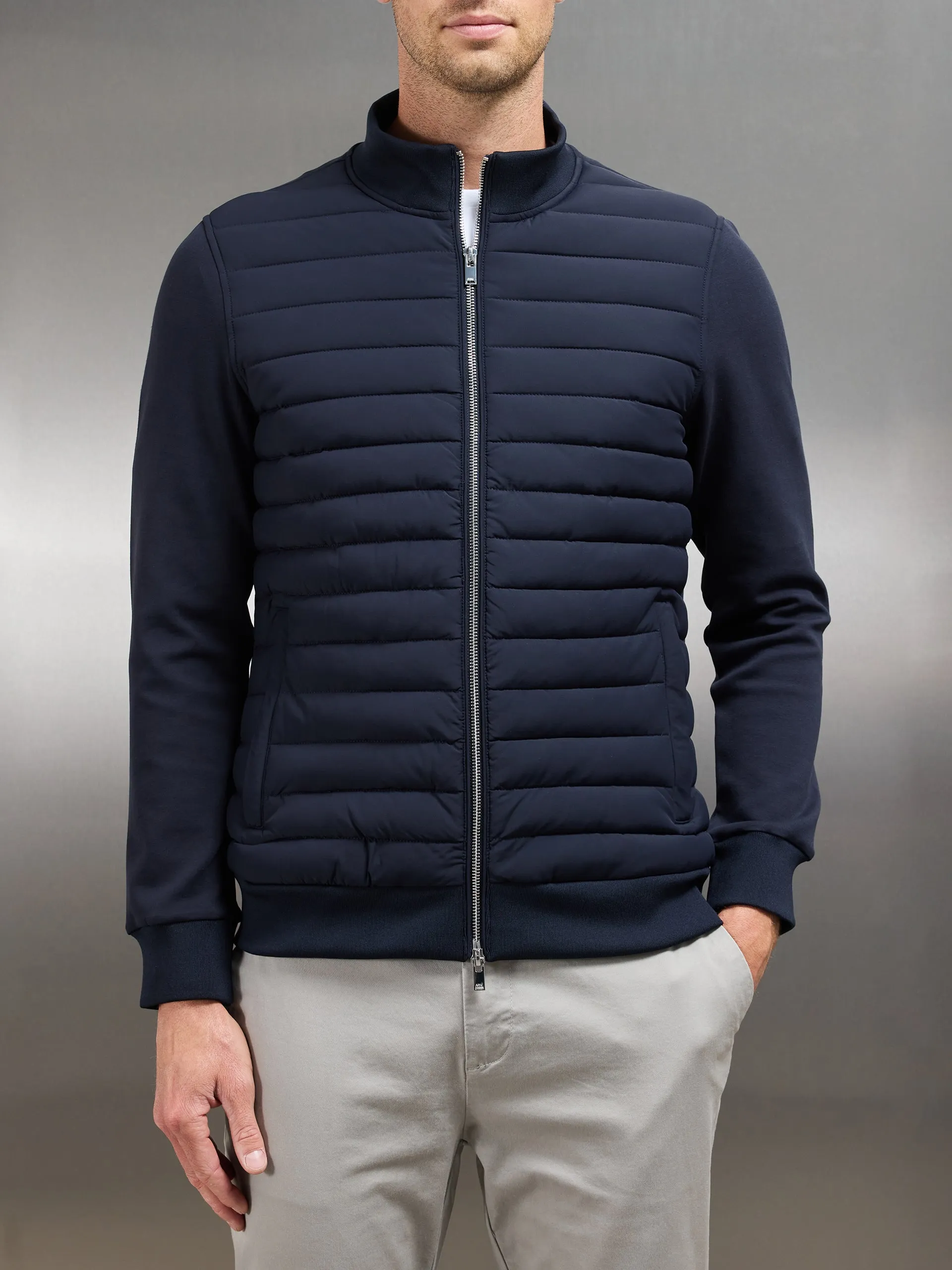 Hybrid Quilted Jacket in Navy