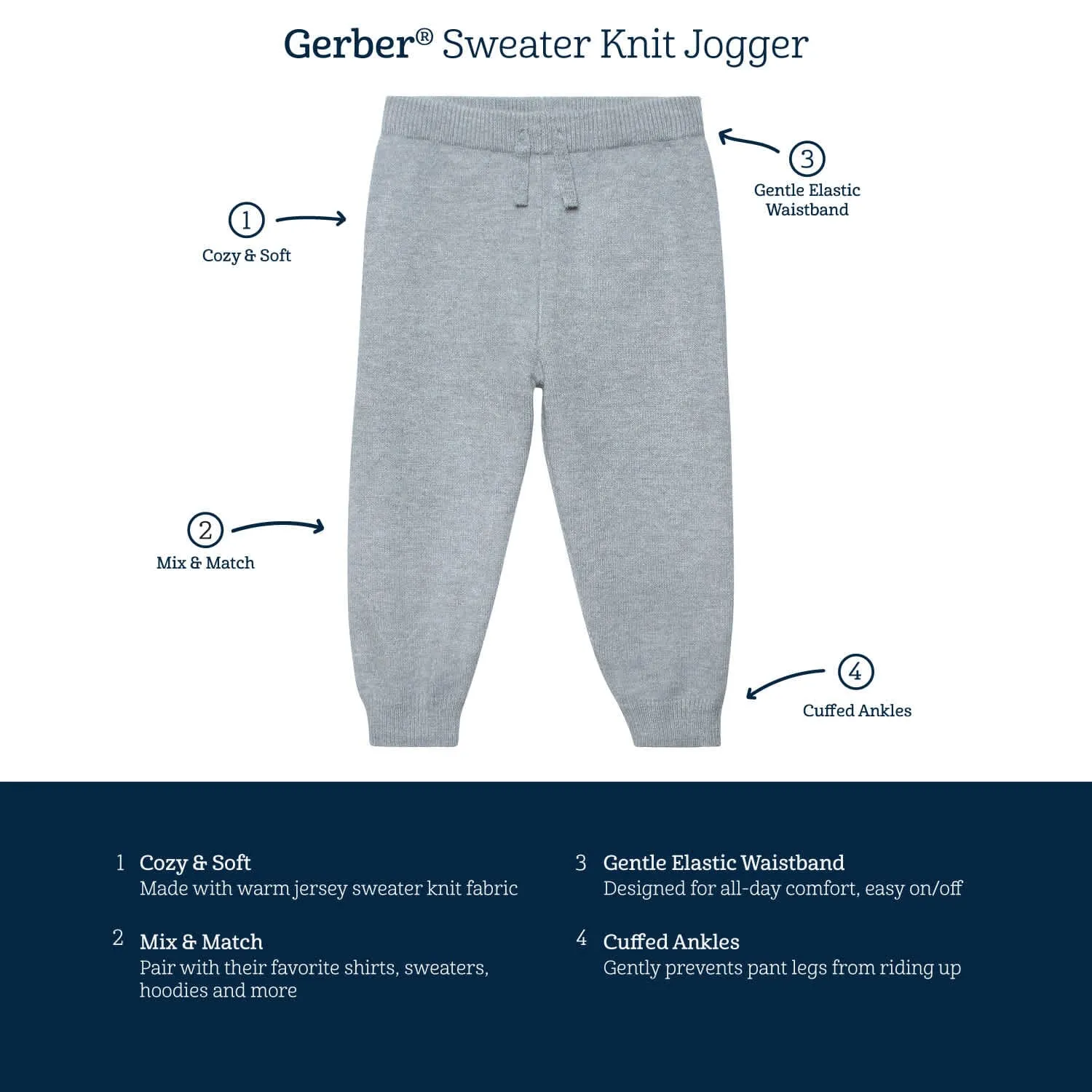 Infant & Toddler Neutral Gray Heather Sweater Knit Jogger