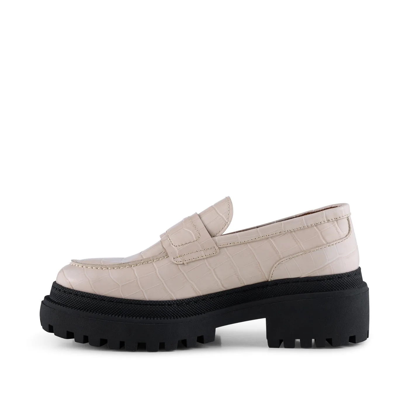 Iona loafer leather - WHITE CROCO