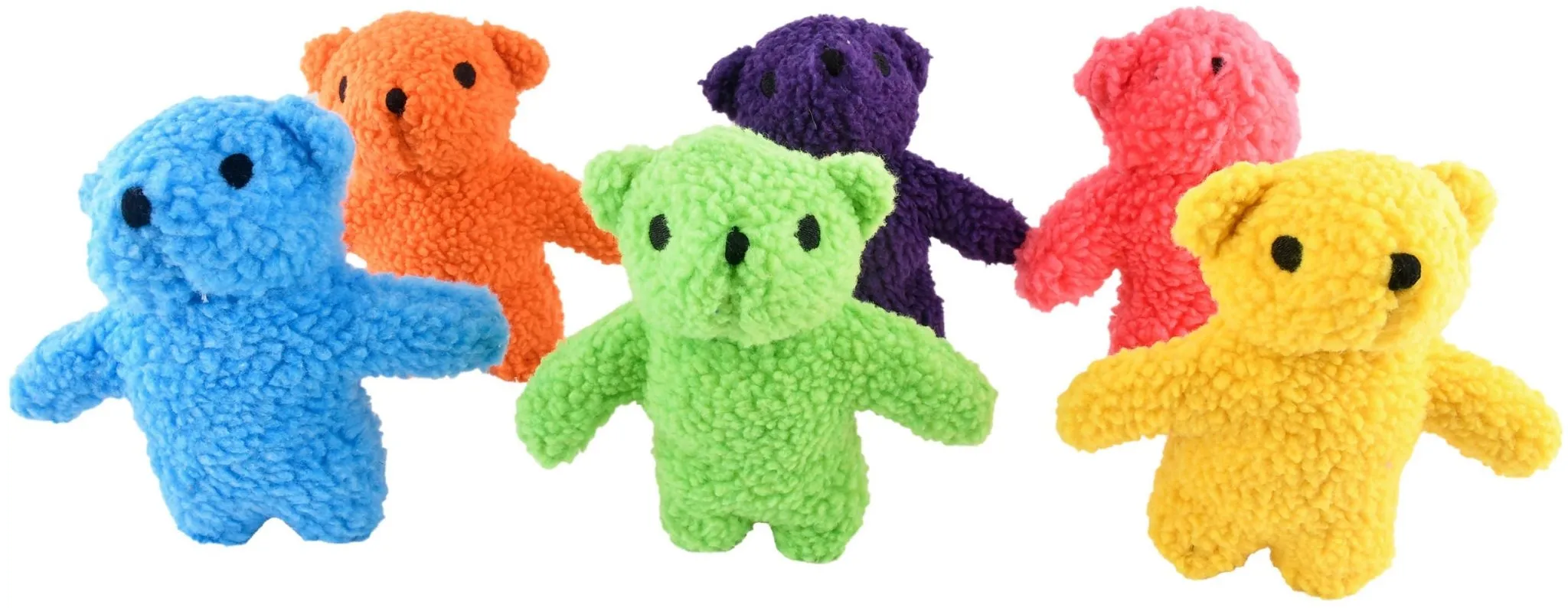 Jeffers Fleecy Bear Plush Dog Toys, 6 Pack