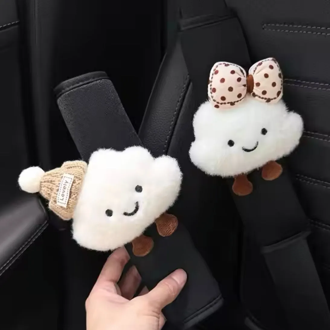 Jellie Teddy Cloud Boy & Girl Seatbelt Covers - Set of Two