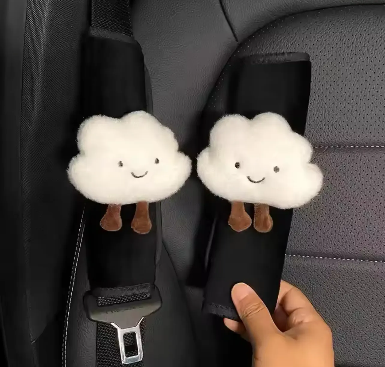 Jellie Teddy Cloud Seatbelt Covers - Set of Two