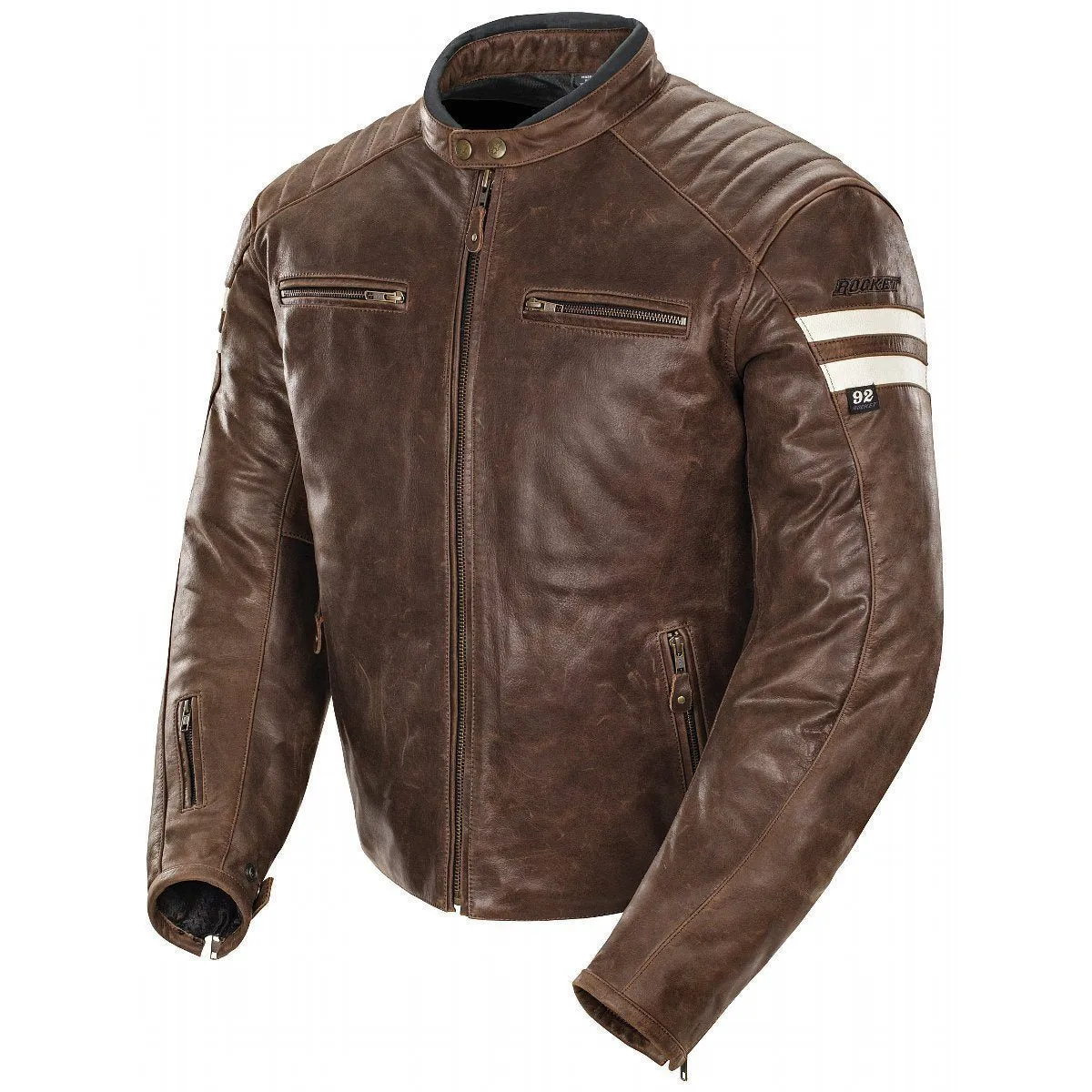 Joe Rocket 'Classic 92' Mens Brown And Cream Leather Jacket