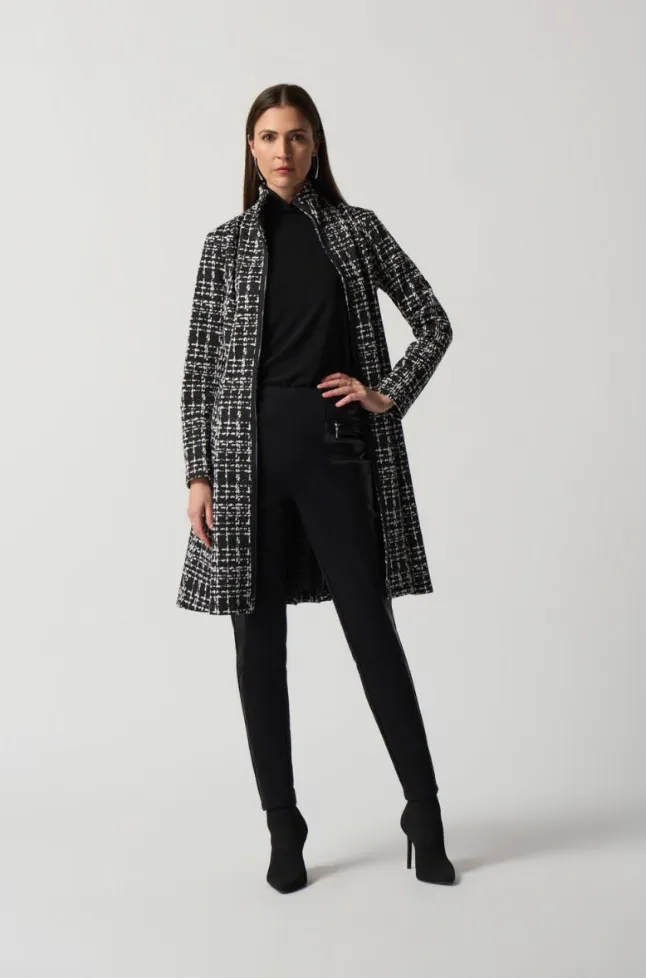 Joseph Ribkoff Black/white plaid coat