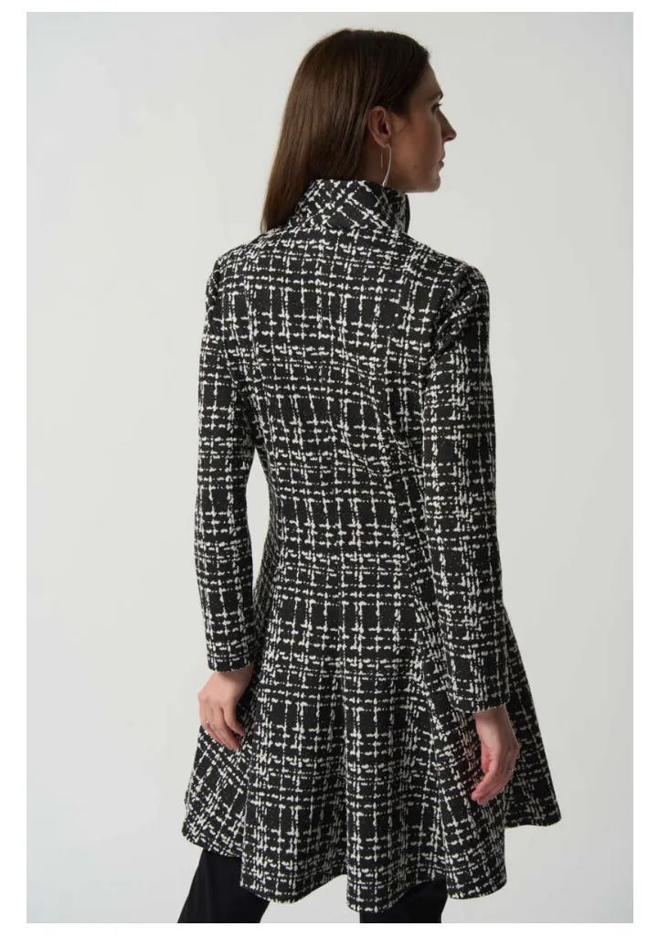 Joseph Ribkoff Black/white plaid coat