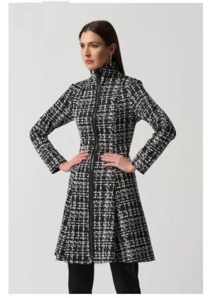 Joseph Ribkoff Black/white plaid coat