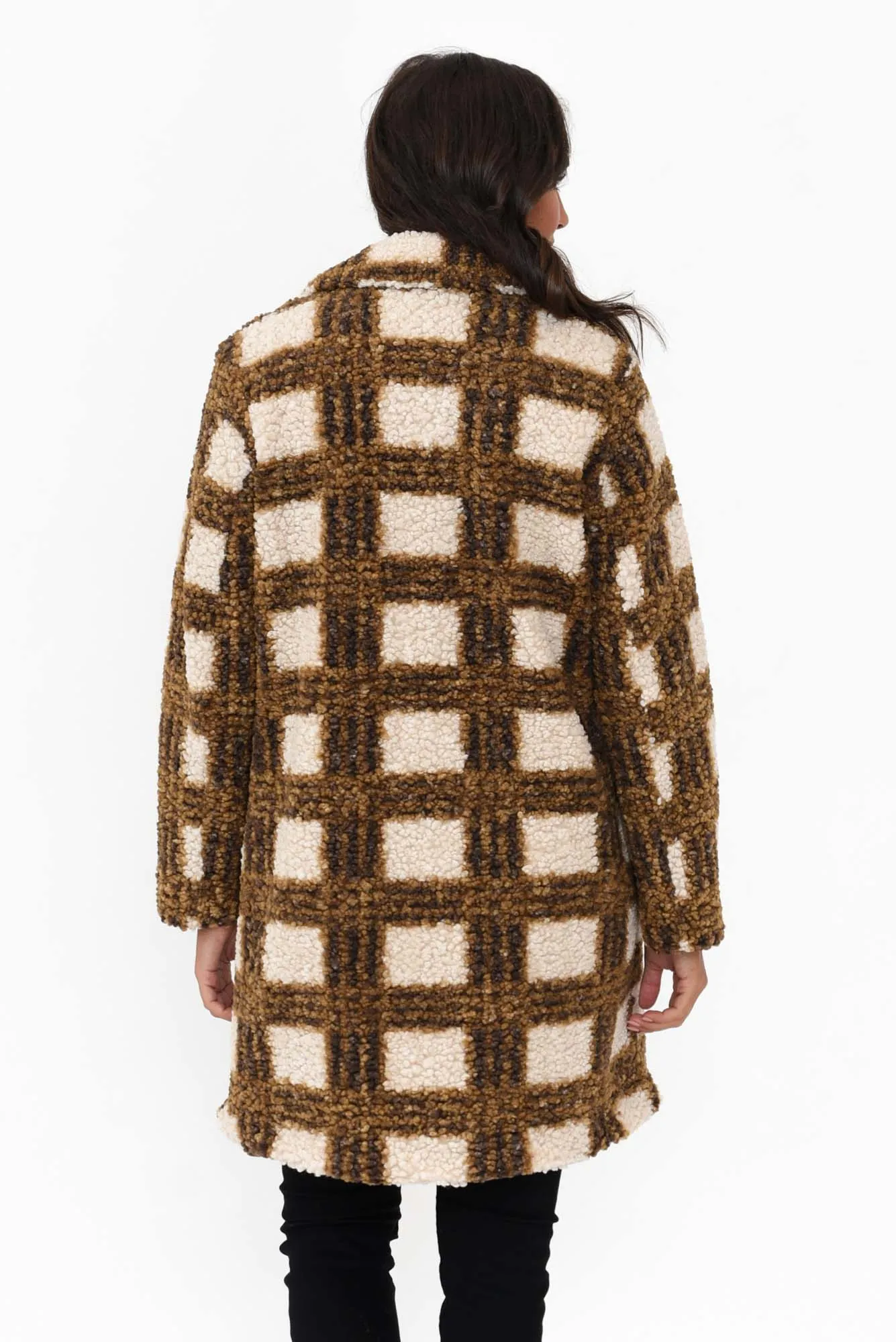 Jungle Caramel Check Coat