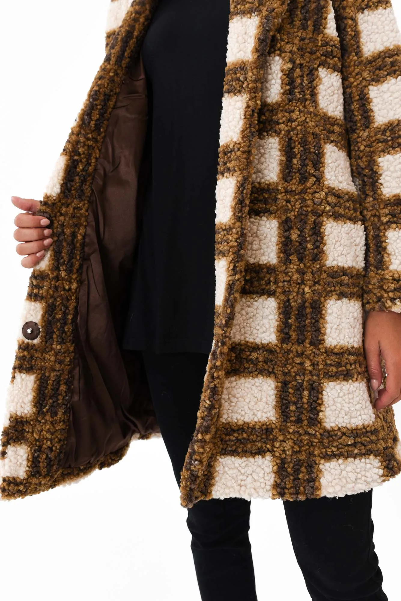 Jungle Caramel Check Coat