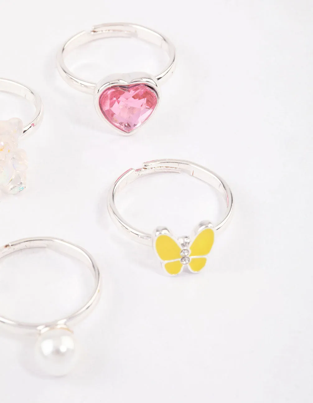 Kids Bear & Flower Ring 6-Pack