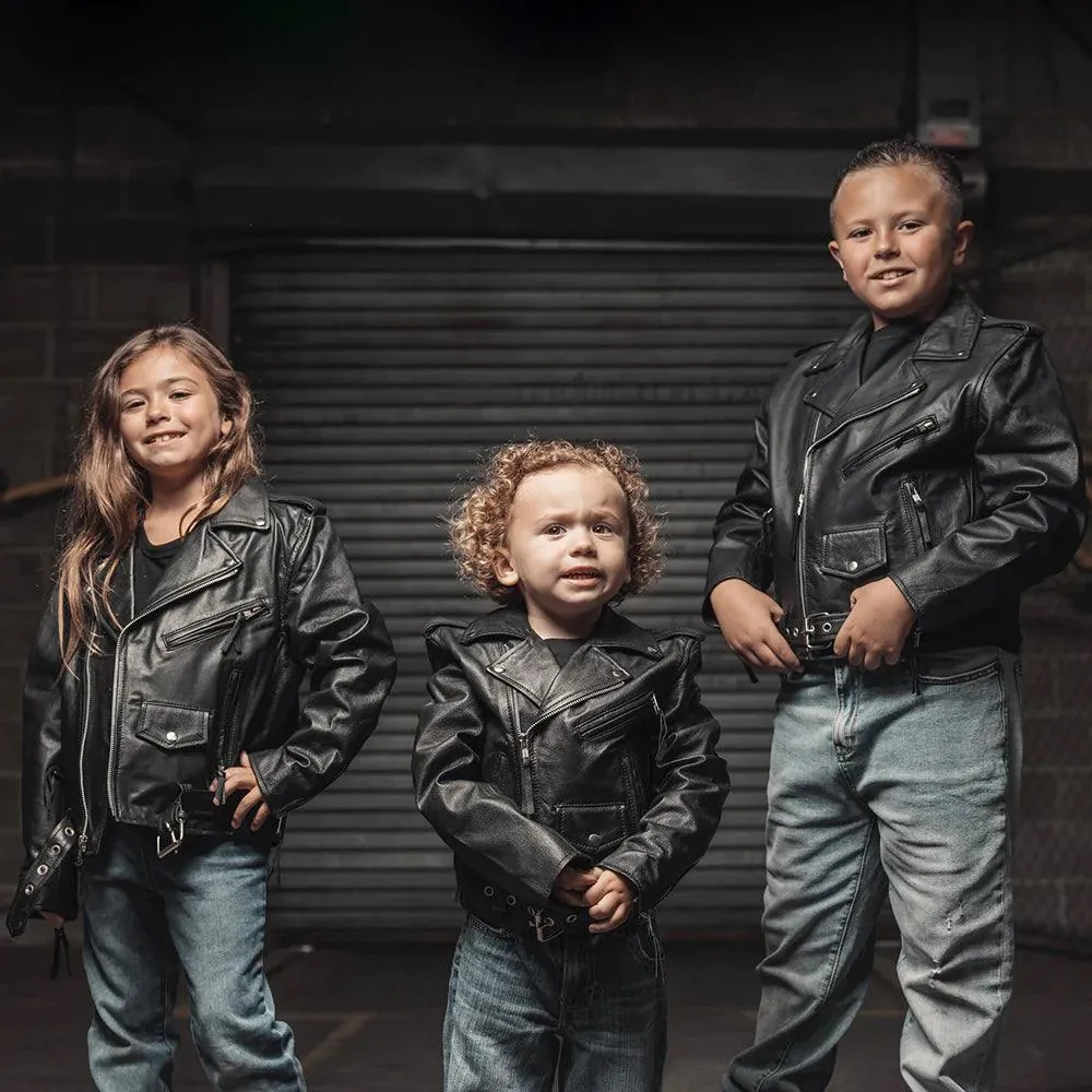 Kids - Cry Baby Motorcycle Leather Jacket by First MFG