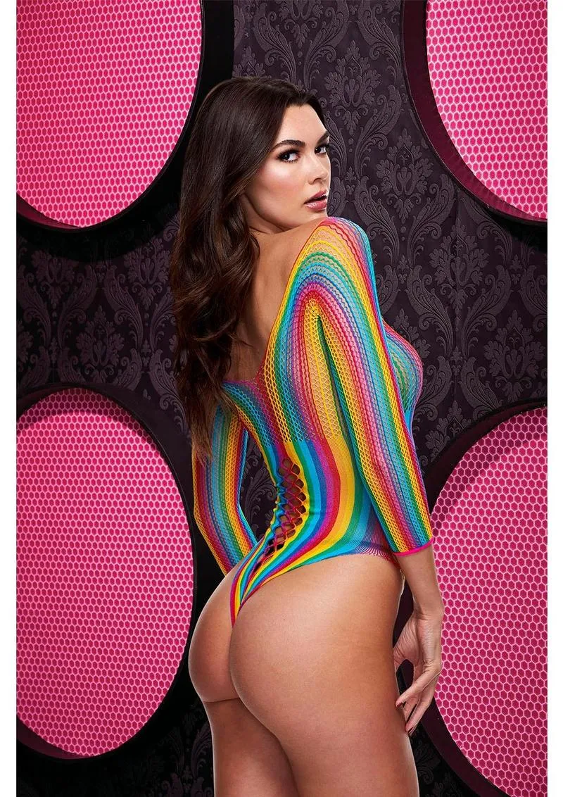 Lace-Up Rainbow Teddy