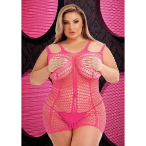 Lapdance Shredded Mini Dress Hot Pink Q/s