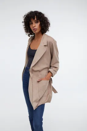 Lauren Belted Vegan Suede Jacket