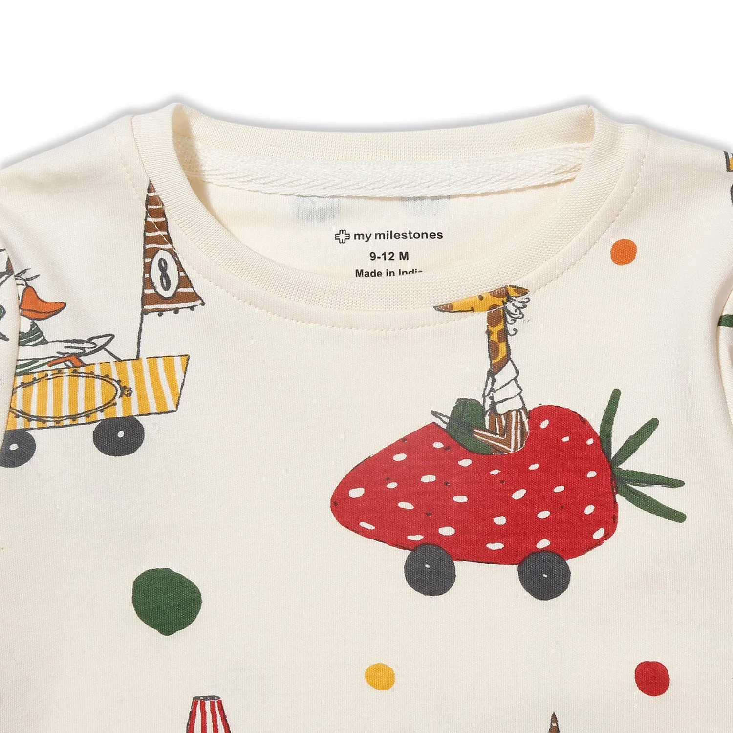 Little Champs Tee With Quilted Dungaree