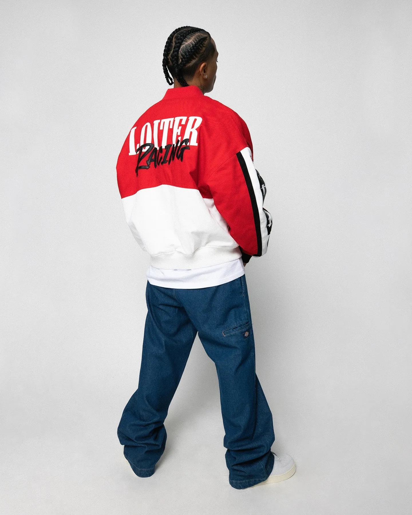 Loiter Motor Sport Jacket Red/Off White