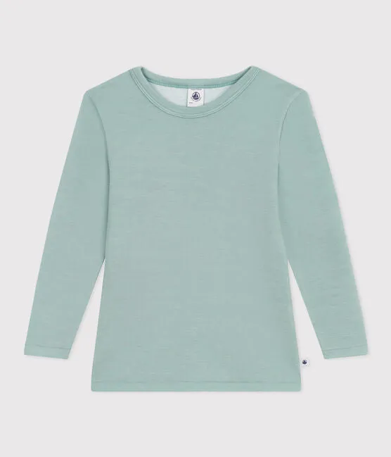 Long-sleeved Wool/Cotton T-shirt - Green