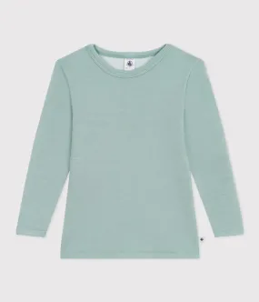 Long-sleeved Wool/Cotton T-shirt - Green