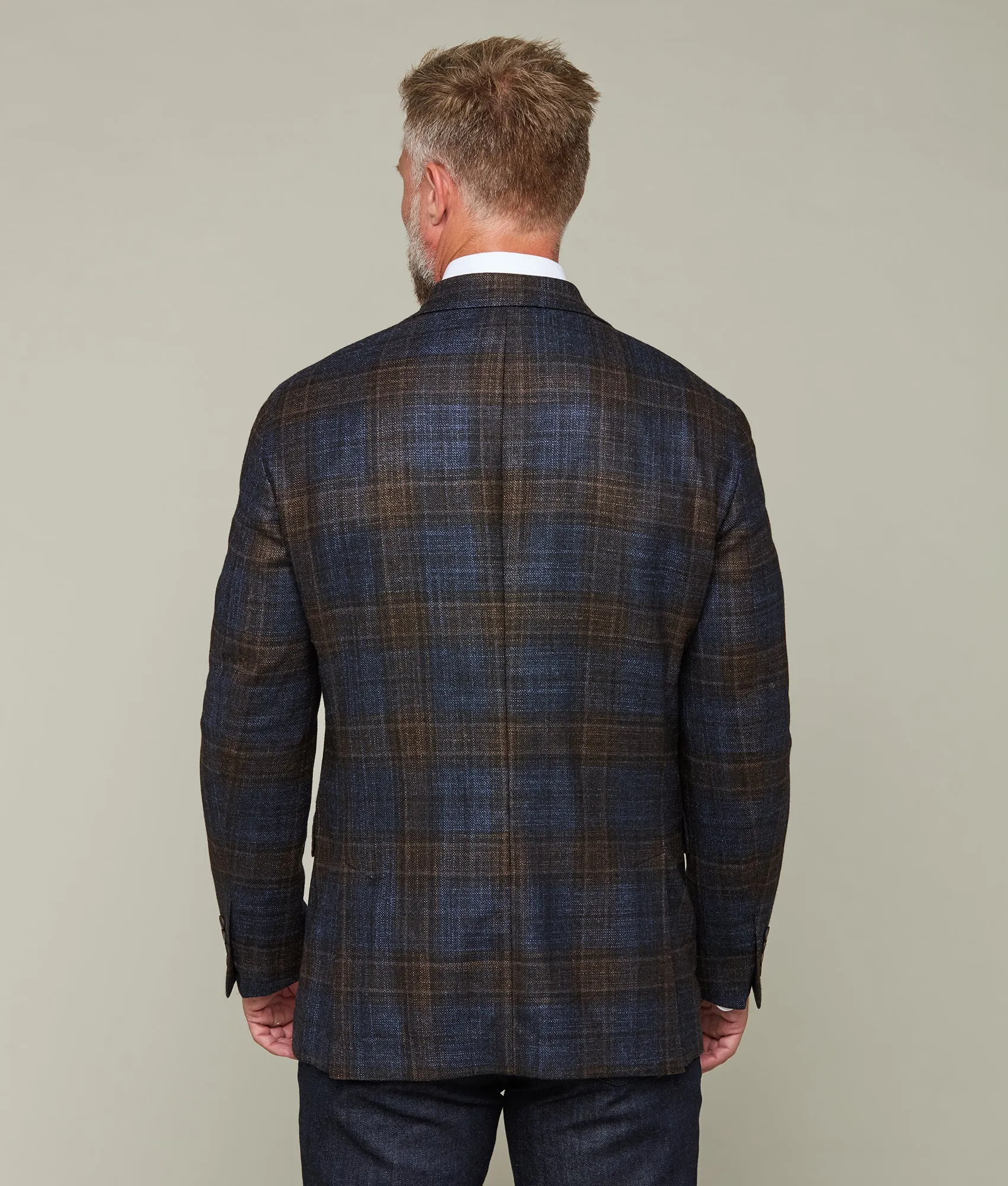 Lucchese Sport Coat :: Blue/Tan Plaid