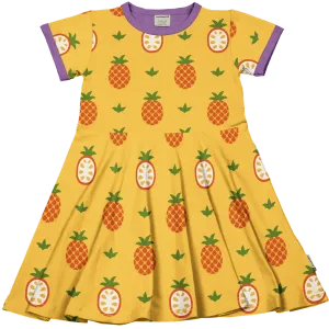 Maxomorra Pineapple Organic Cotton Short Sleeved Circle Dress