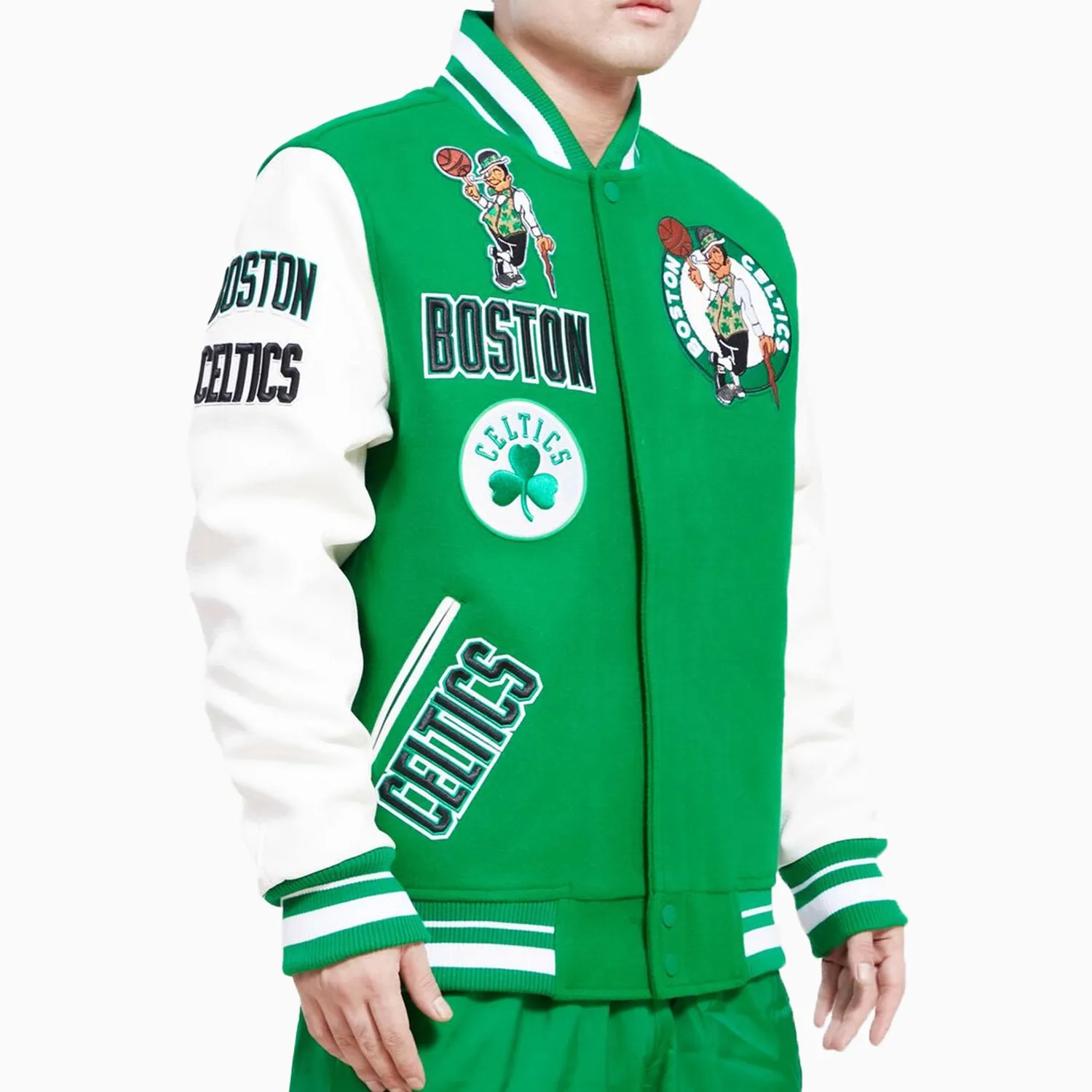 Men's Boston Celtics NBA Retro Classic Rib Wool Varsity Jacket