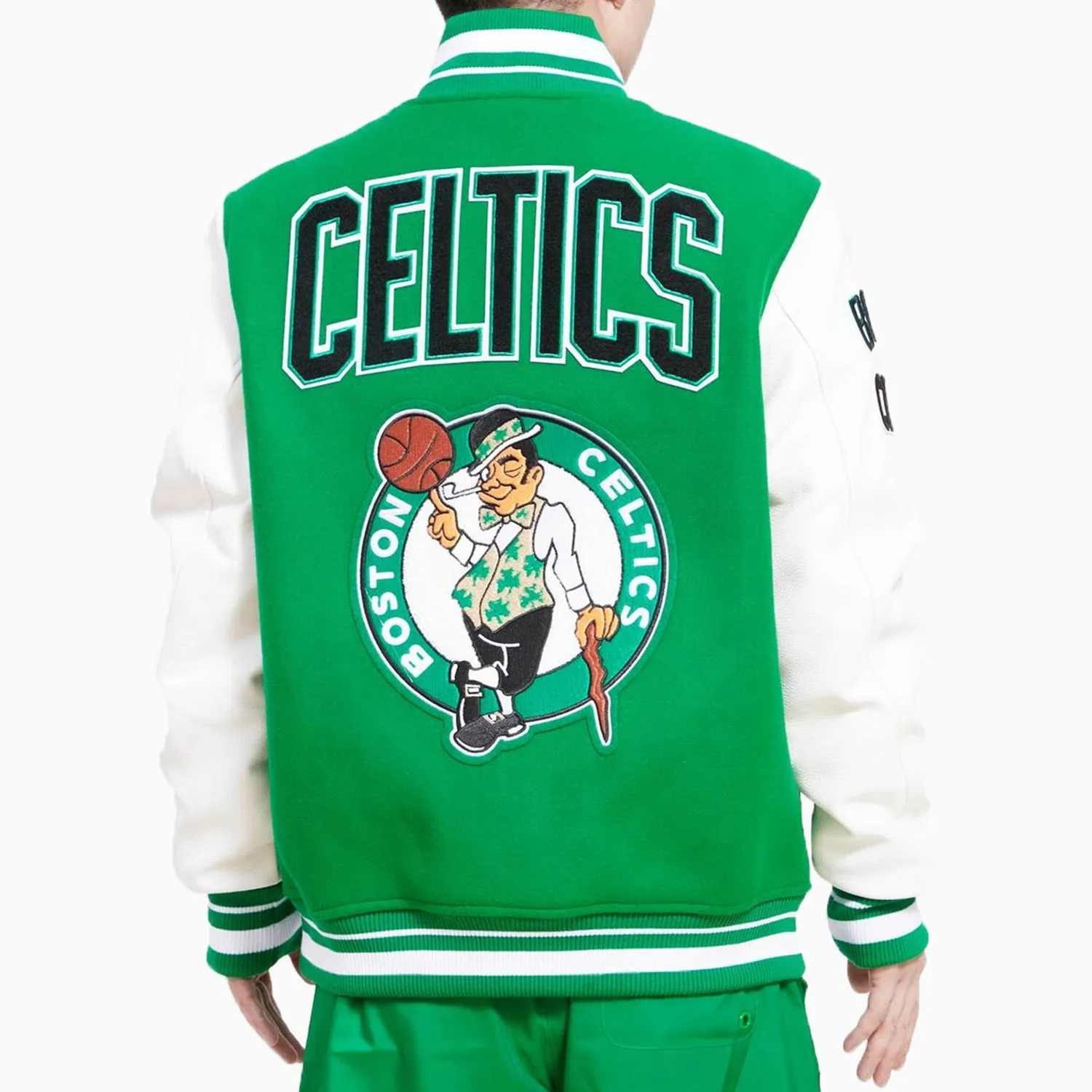 Men's Boston Celtics NBA Retro Classic Rib Wool Varsity Jacket