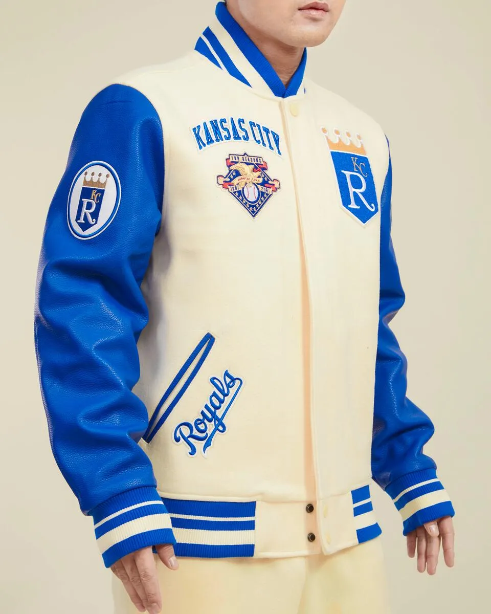 Men's Kansas City Royals MLB Retro Classic Rib Wool Varsity Jacket