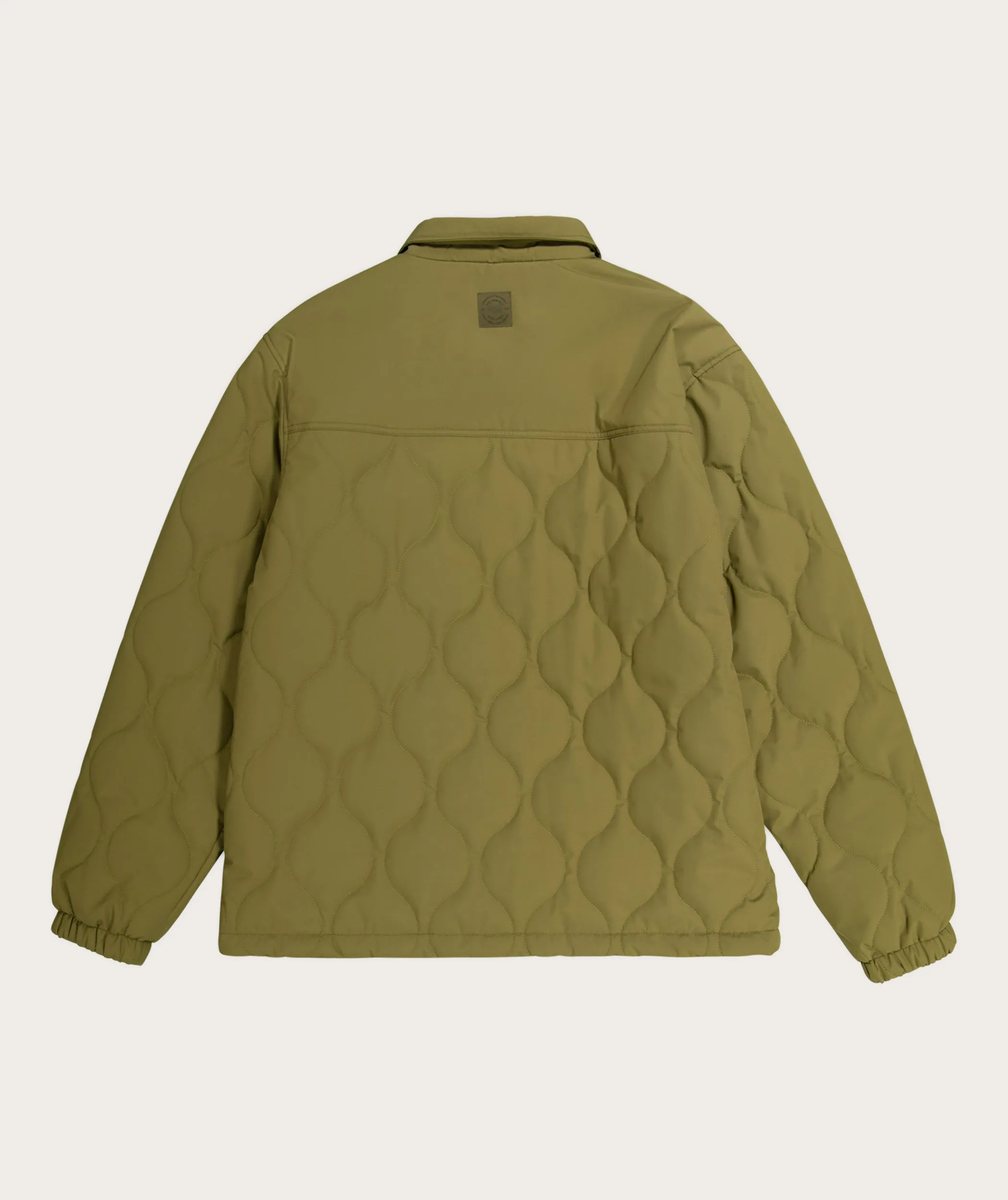 Mens Water Resistant Quilted Jacket - Olive Green