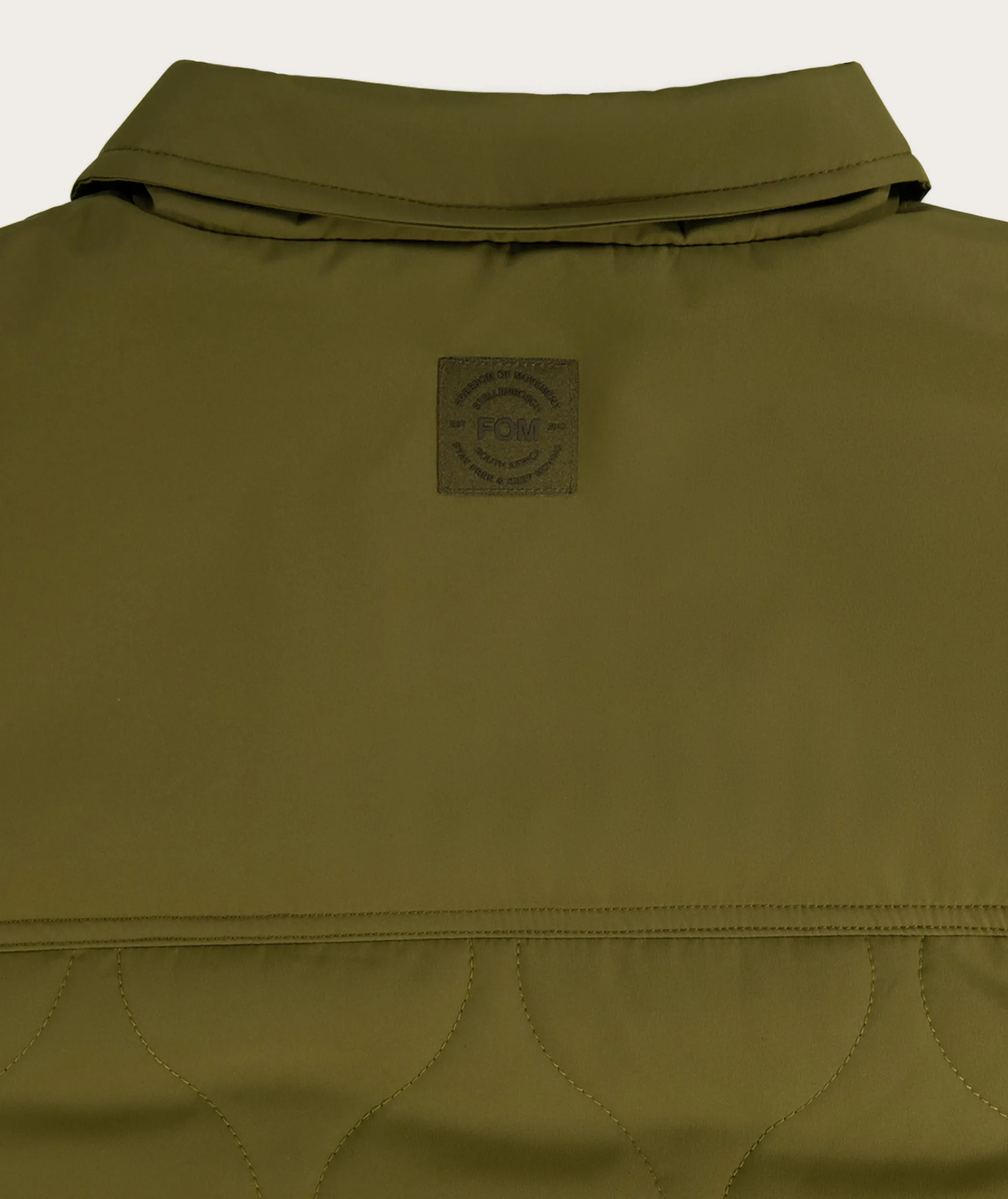 Mens Water Resistant Quilted Jacket - Olive Green