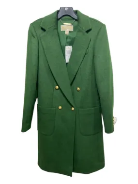 Michael Michael Kors Size 00 Green Wool Blend Double Breast 4 Button Front Coat