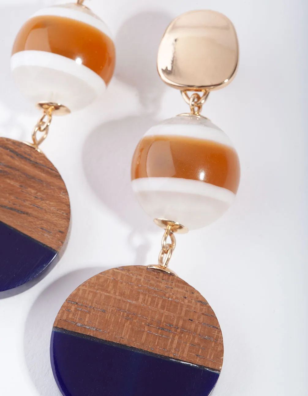 Mix Marble Thread Wrapped Drop Earrings