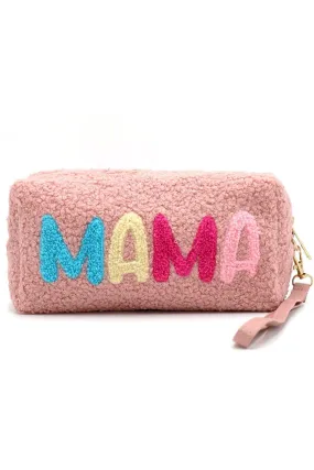 MP0167 COZY TEDDY FUR "MAMA" WRISTLET POUCH