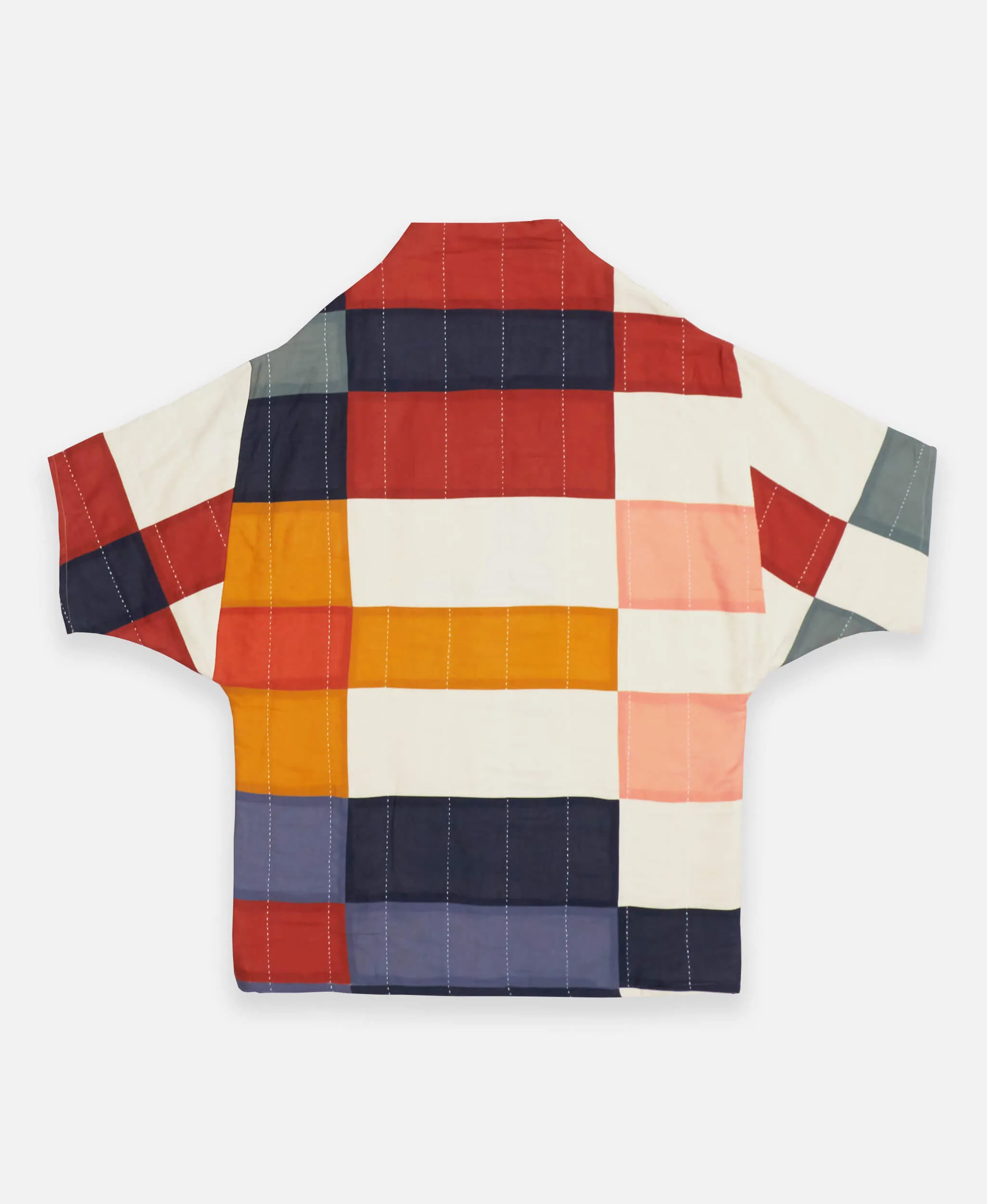 Multi-Check Cocoon Quilted Jacket