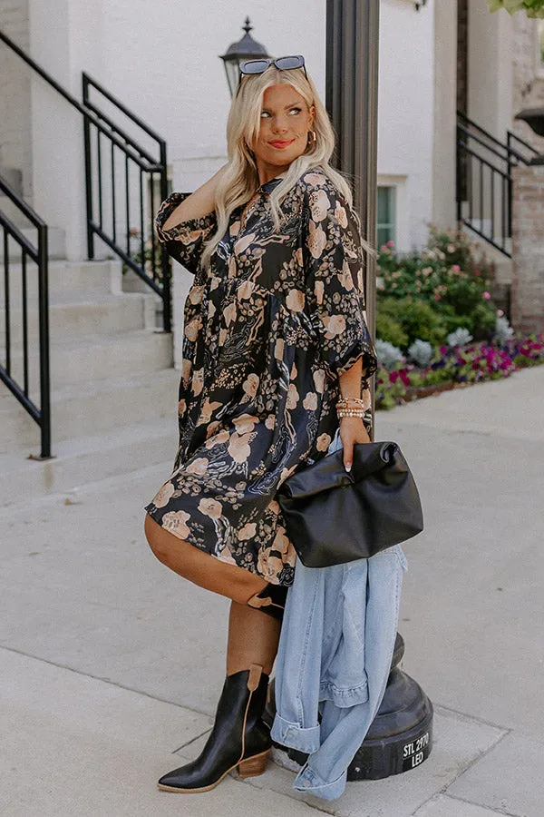 Never Looked Over Tunic Dress In Black Curves