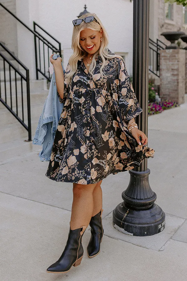 Never Looked Over Tunic Dress In Black Curves