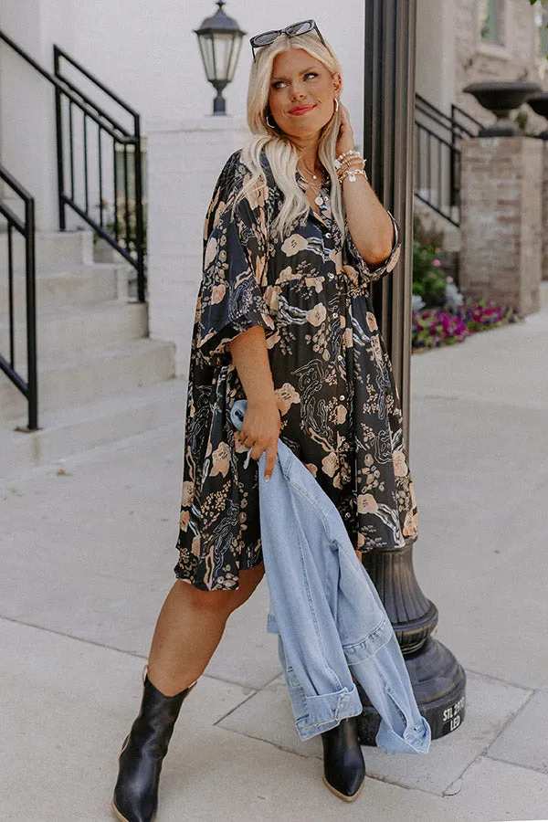 Never Looked Over Tunic Dress In Black Curves