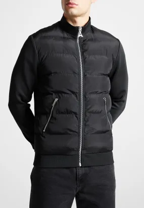 Nylon and Neoprene Quilted Jacket - Black