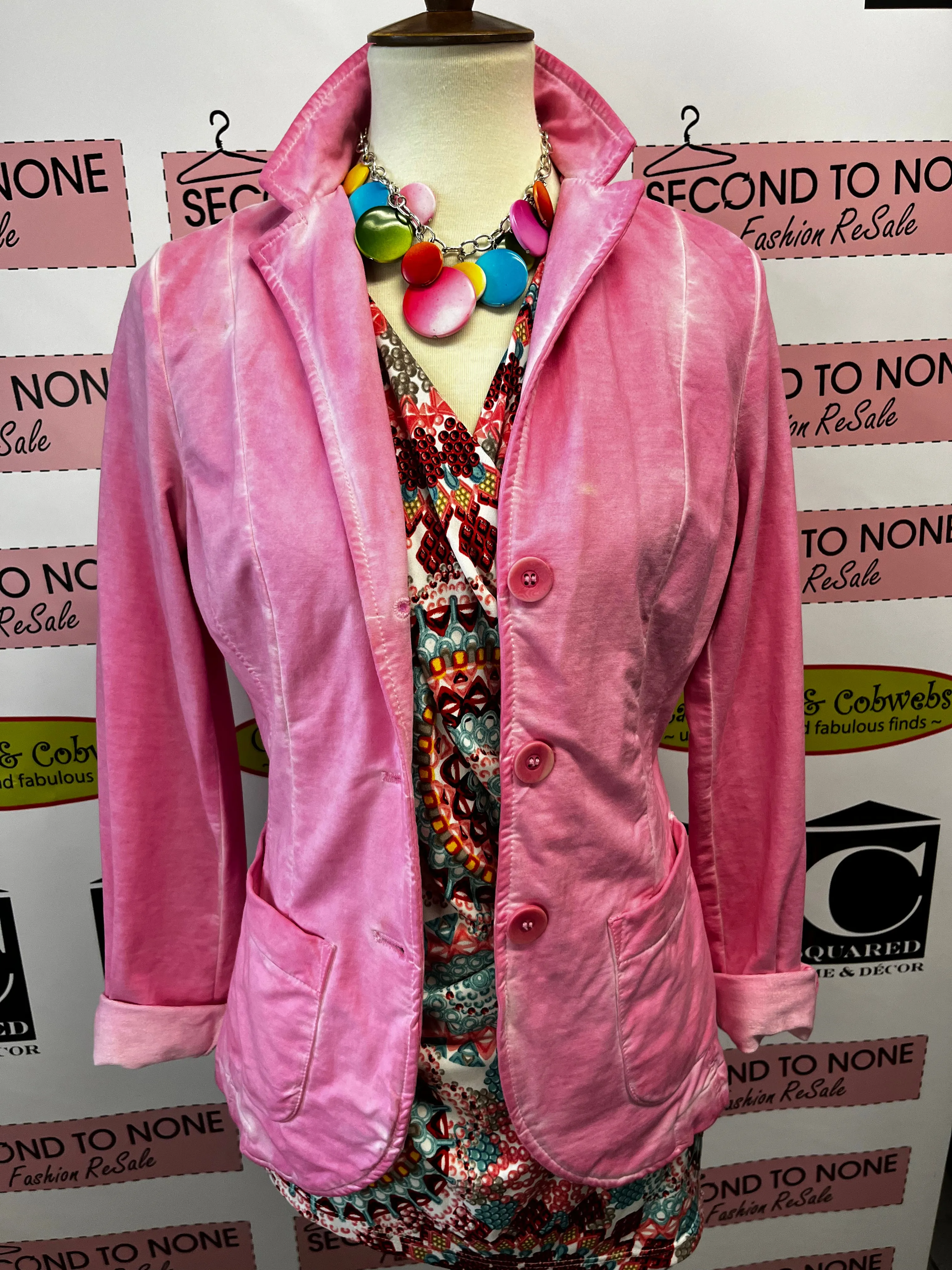 Olsen Pink Tie Dye Jacket (Size S)