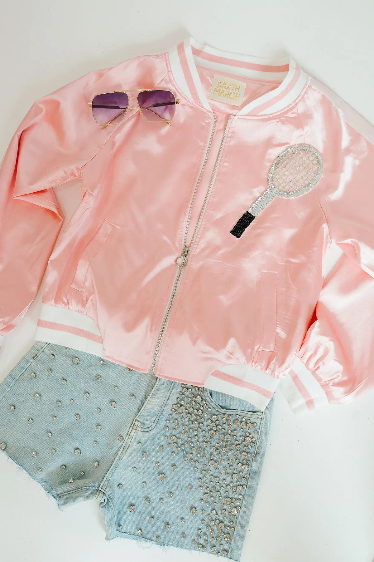 ON THE COURT PINK SATIN JACKET