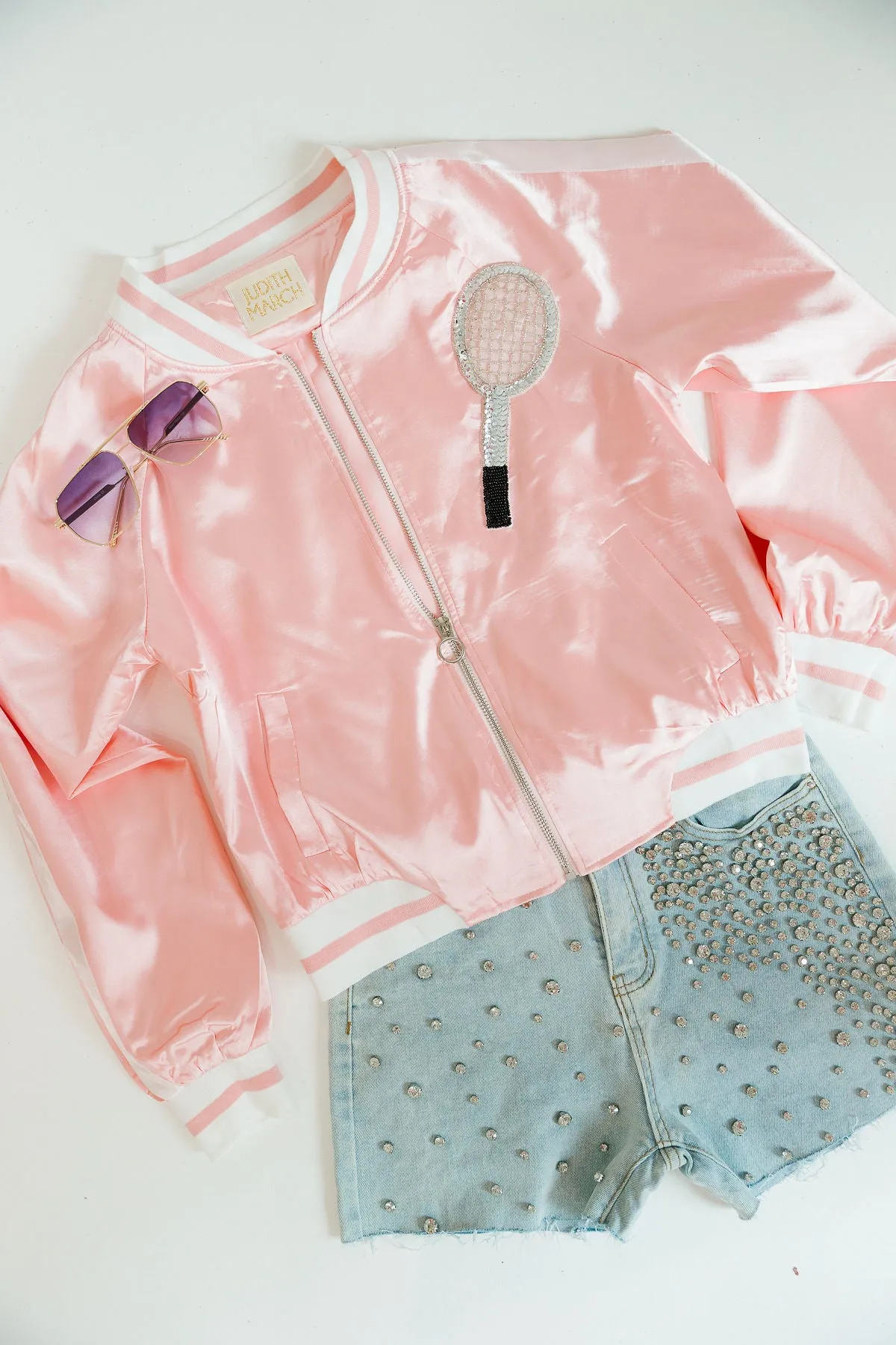 ON THE COURT PINK SATIN JACKET