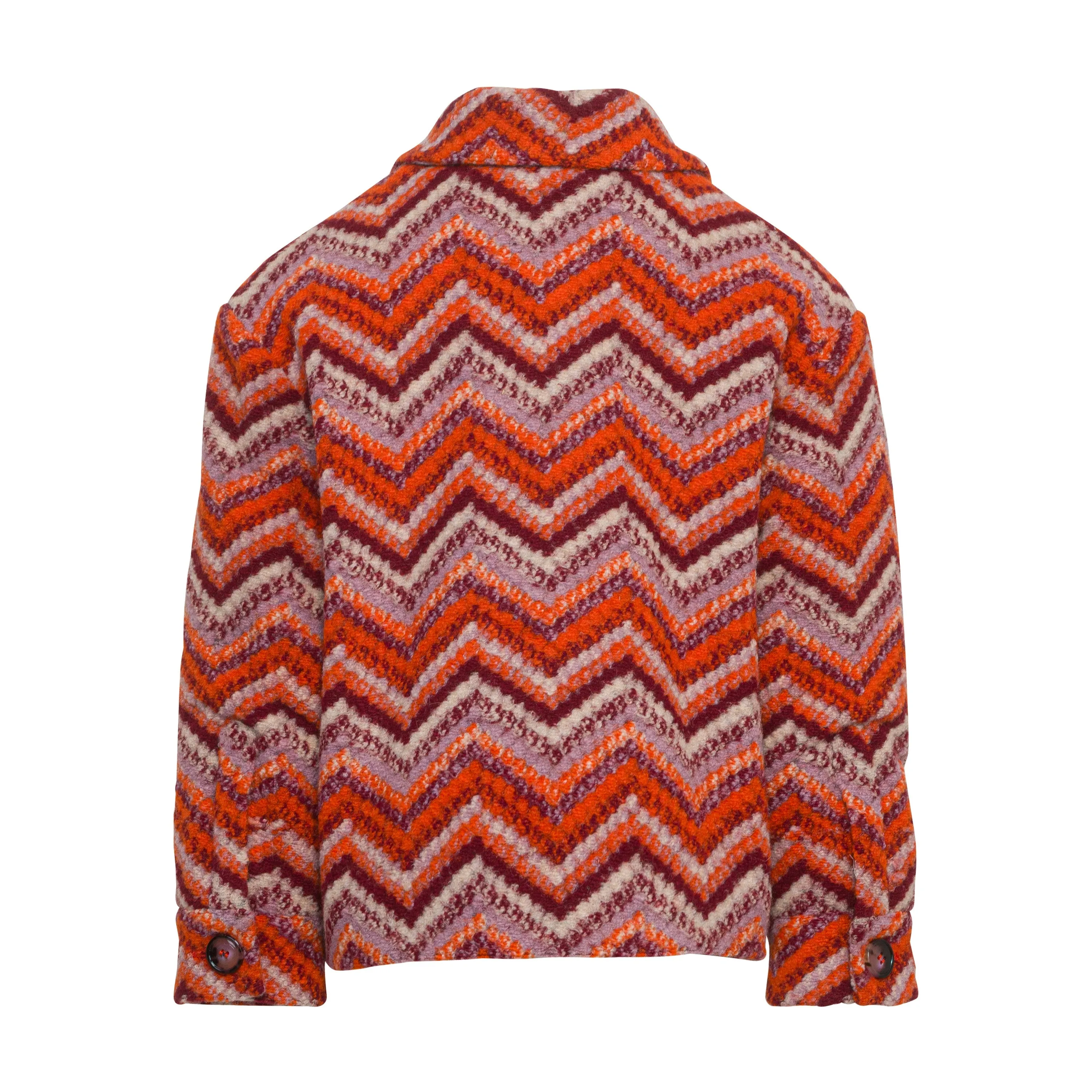 Orange Multicolor Chevron Jacket