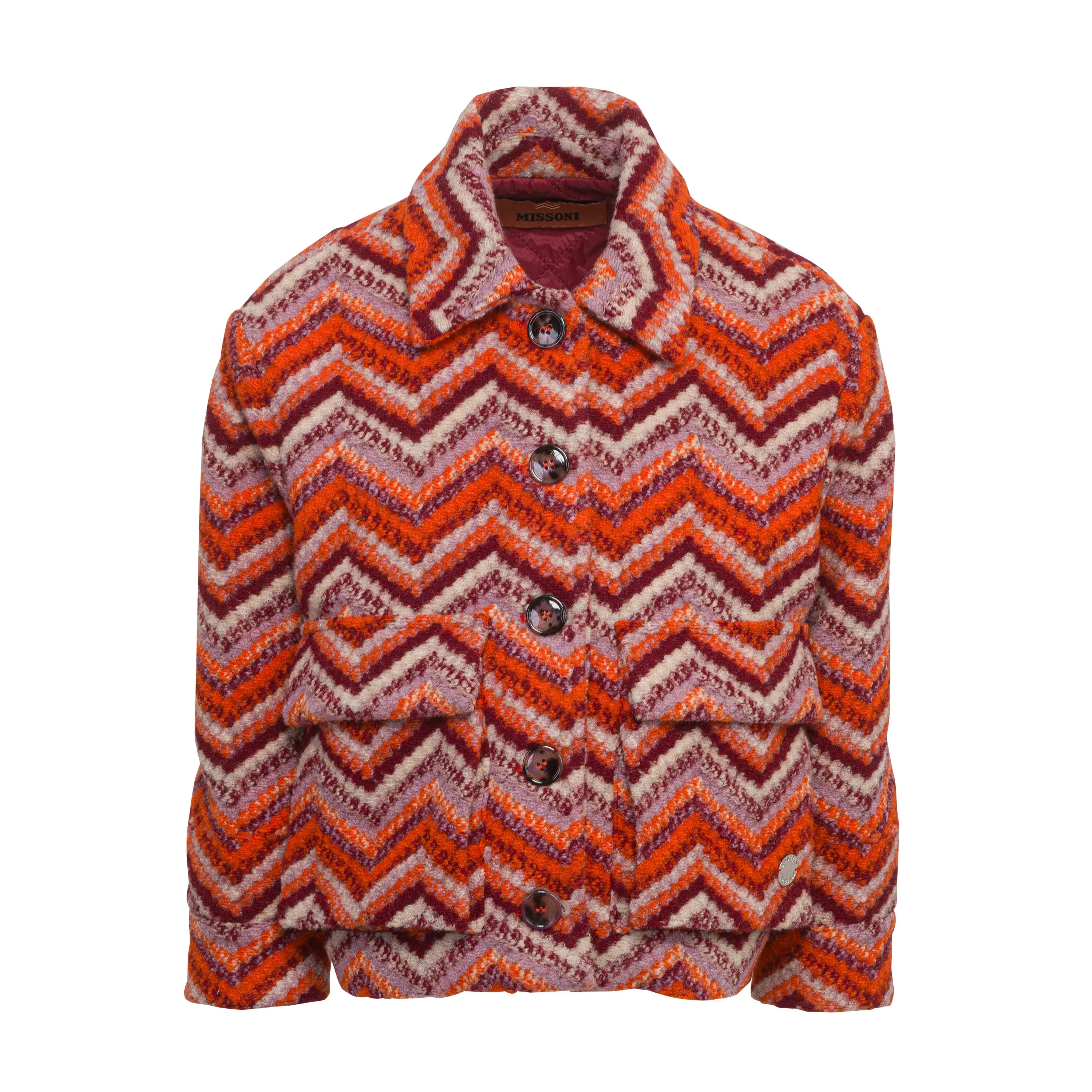 Orange Multicolor Chevron Jacket