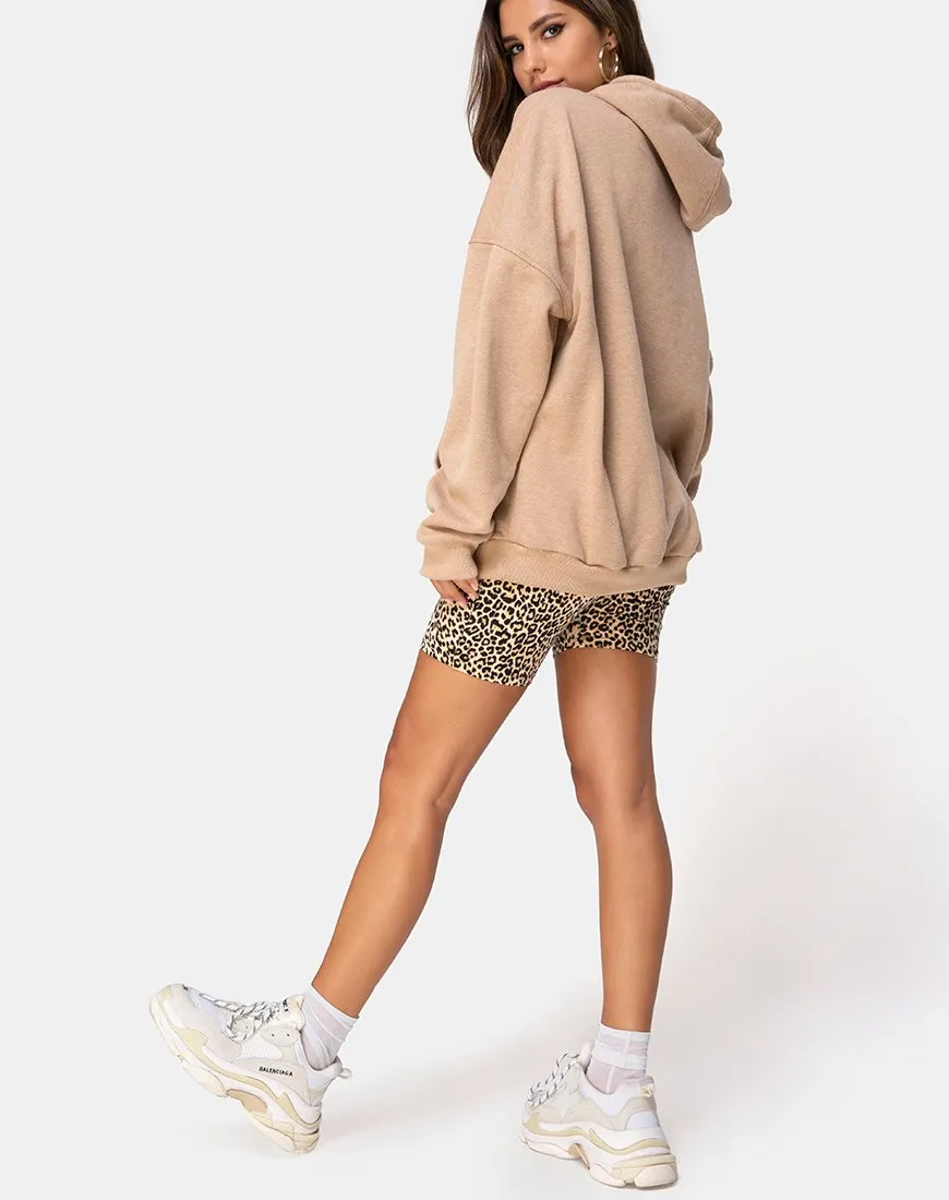 Oversize Hoody in Tan I Want it Embro