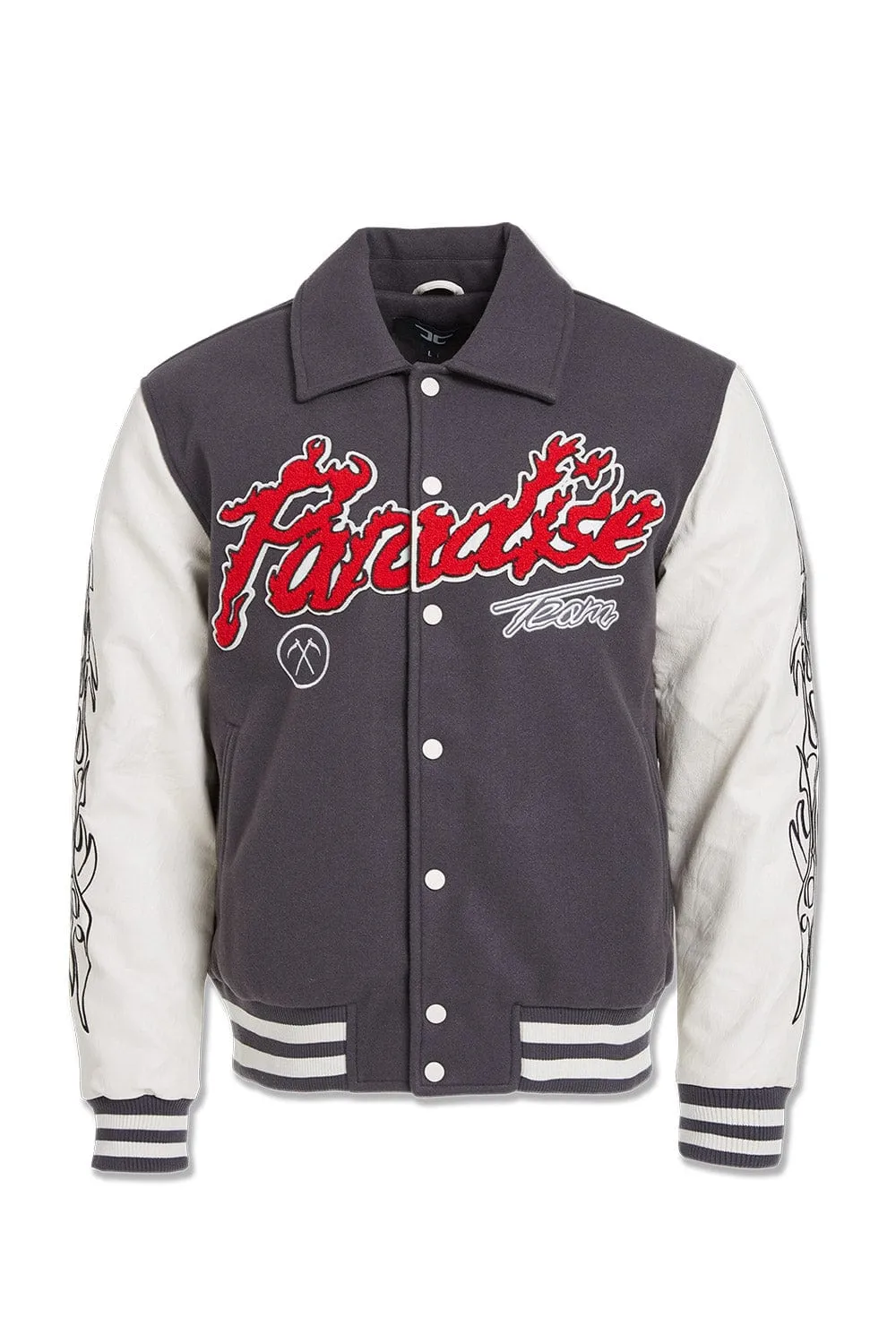 Paradise Tour Varsity Jacket (Off Black)