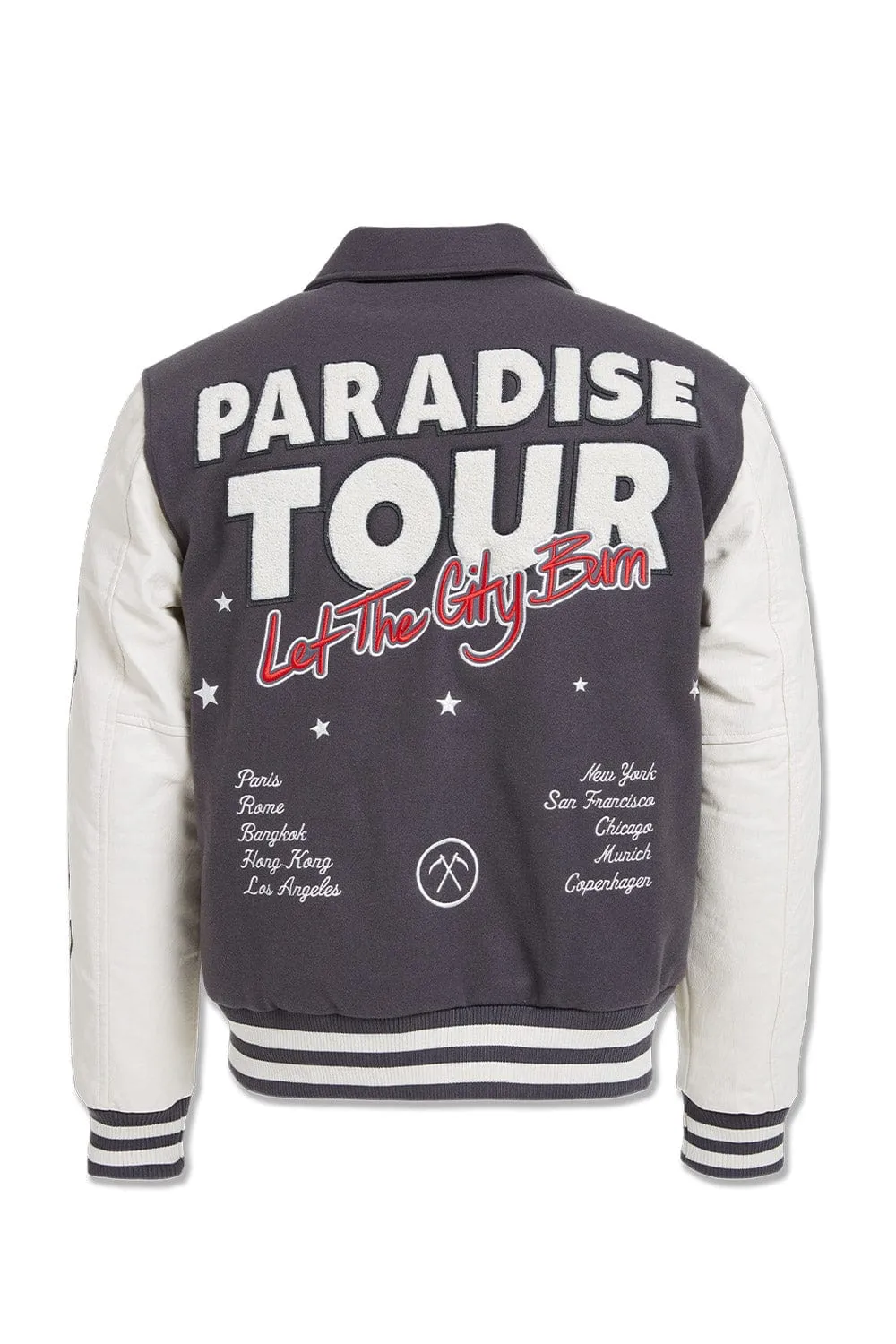 Paradise Tour Varsity Jacket (Off Black)