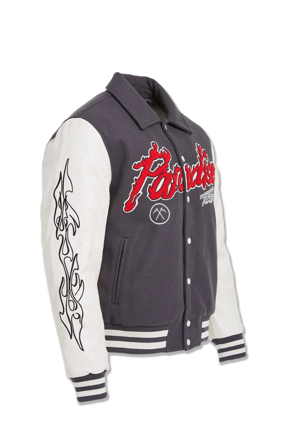 Paradise Tour Varsity Jacket (Off Black)