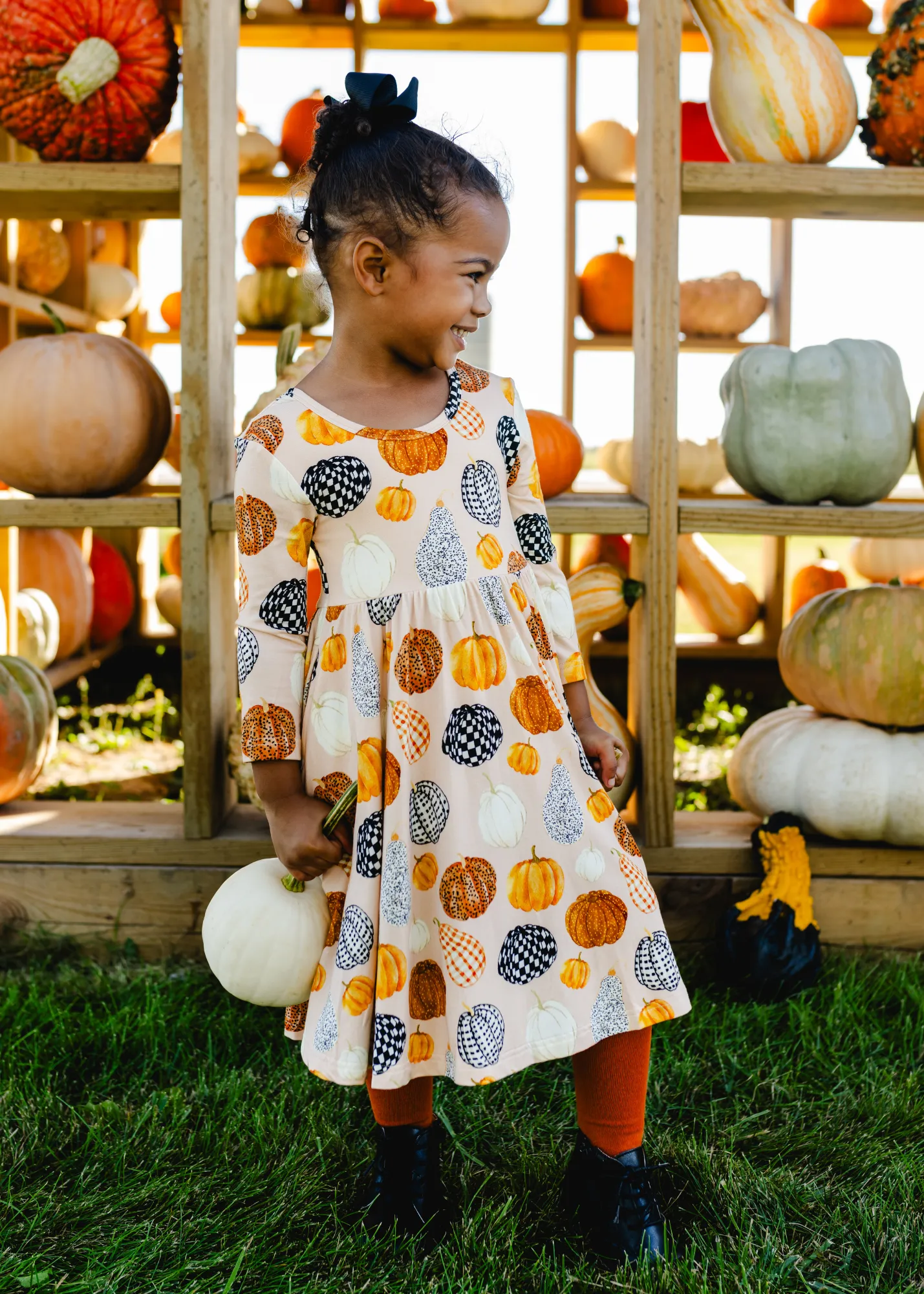 Patterned Pumpkins Twirl Dress