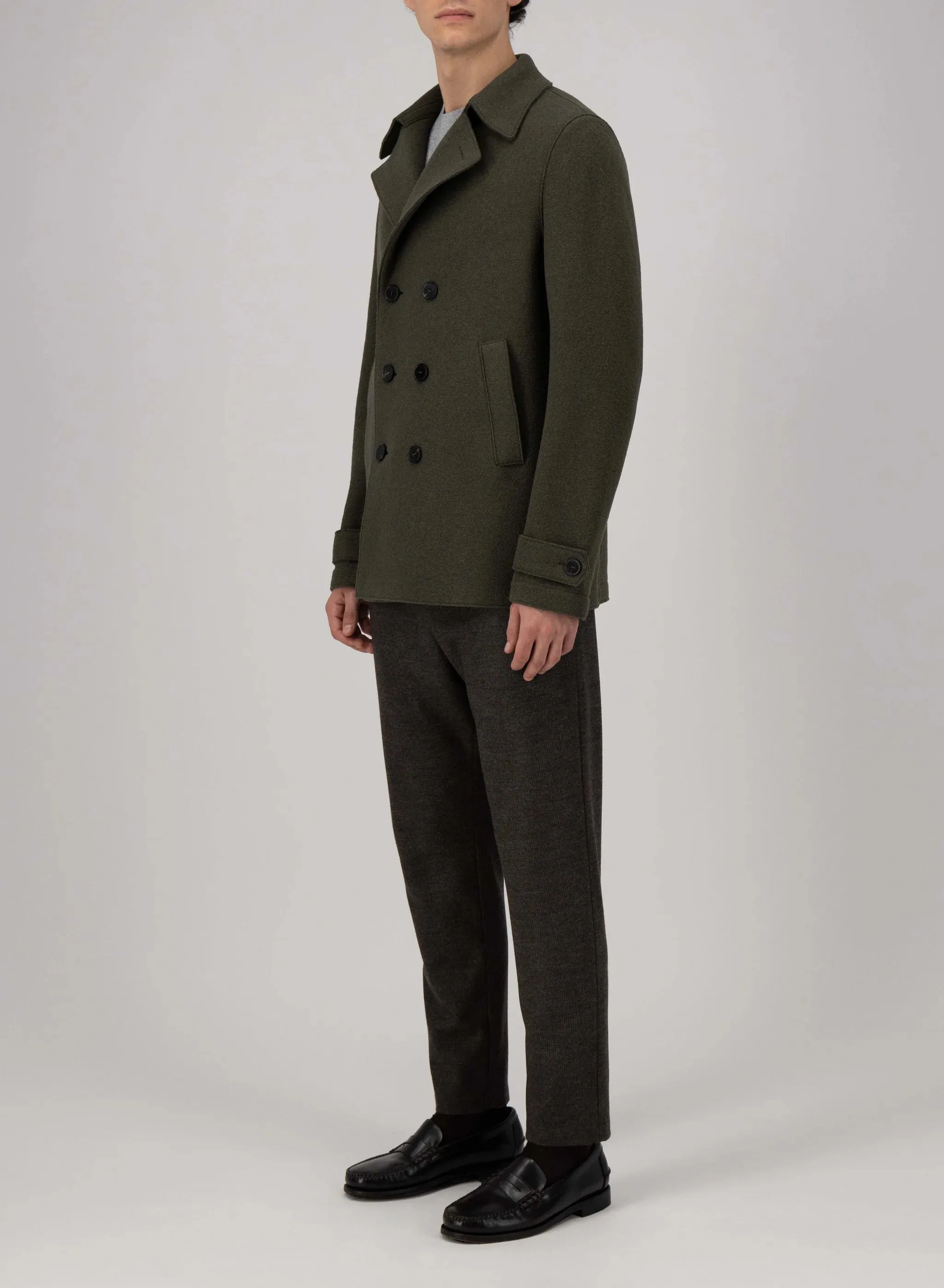 Peacoat boiled wool - Hunting green